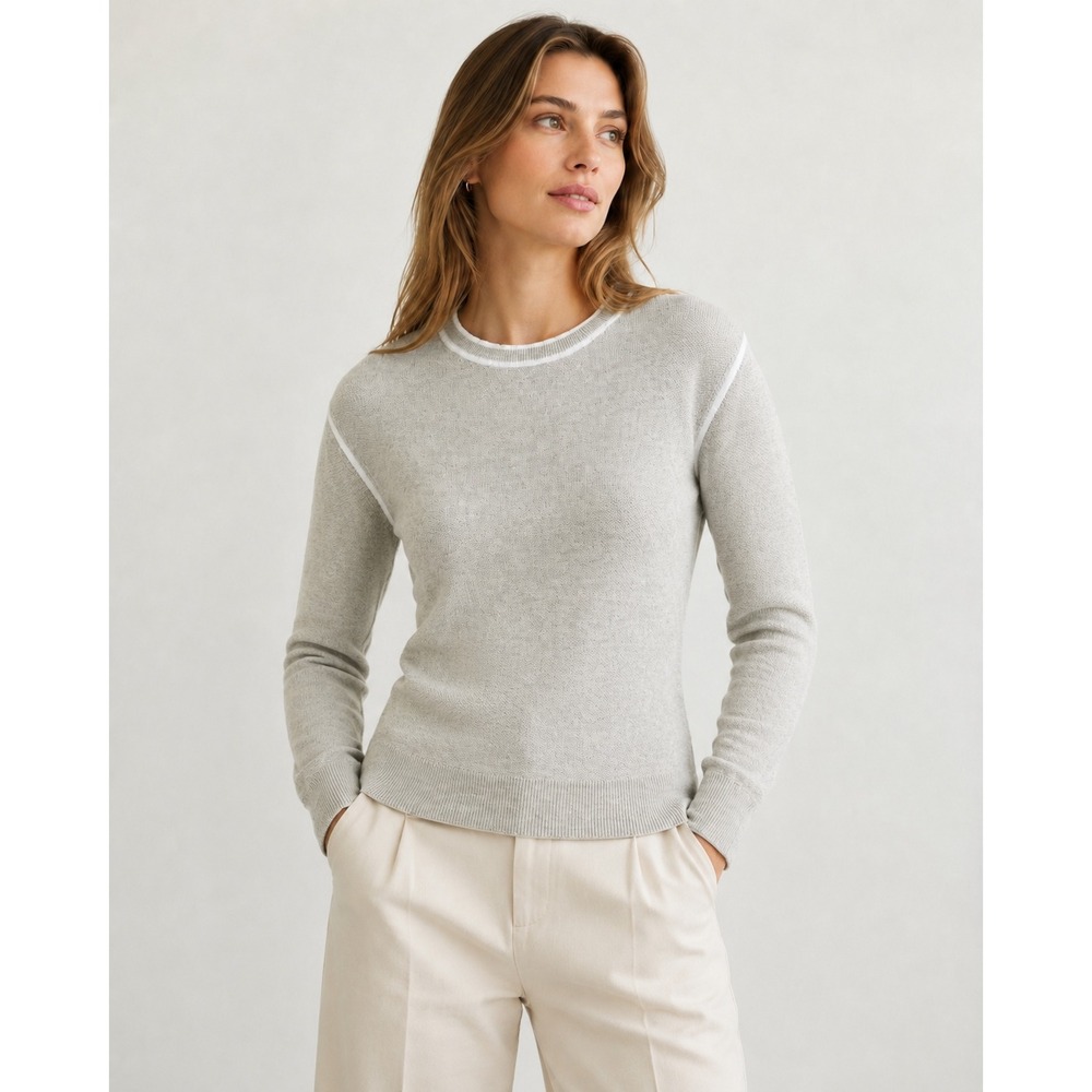 Banana Republic Filpucci Merino Cashmere Sweater Grey Sky S Old Money Minimalist